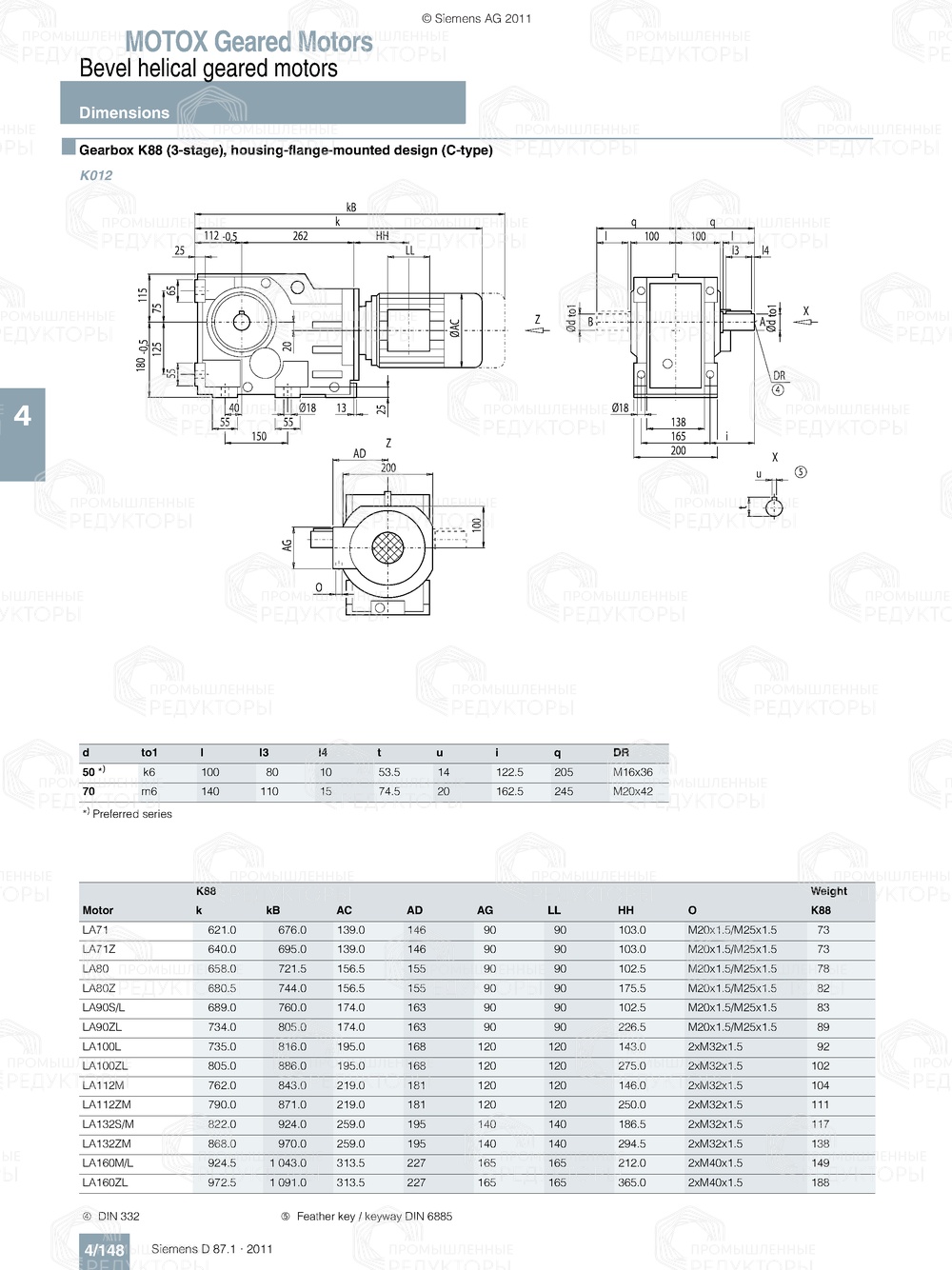 Мотор-редуктор Flender K88 Flender K88